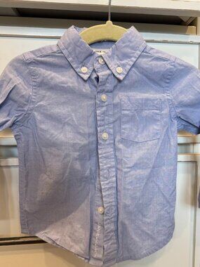 Janie & Jack Baby Boy Blue Long-Sleeve Button-Up Blouse | 6-12M